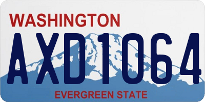 WA license plate AXD1064