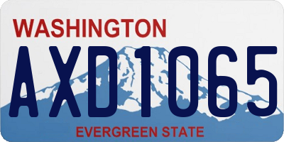 WA license plate AXD1065