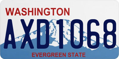 WA license plate AXD1068