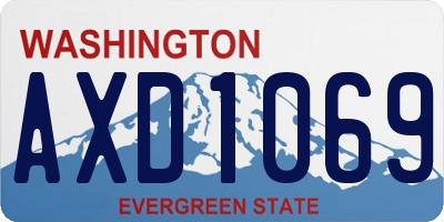 WA license plate AXD1069