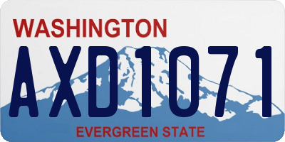 WA license plate AXD1071
