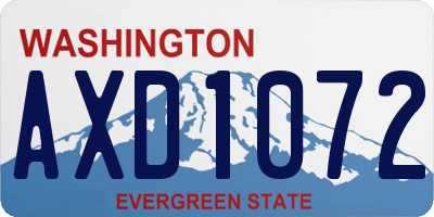 WA license plate AXD1072