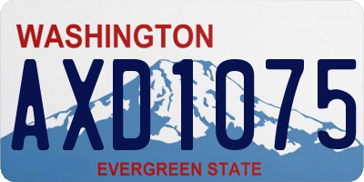WA license plate AXD1075