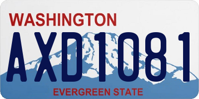 WA license plate AXD1081