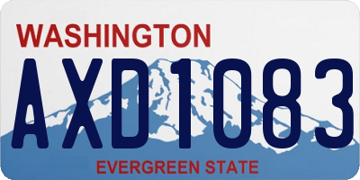 WA license plate AXD1083