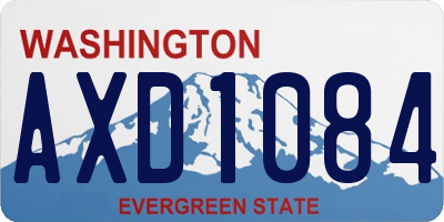 WA license plate AXD1084