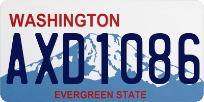 WA license plate AXD1086