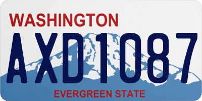 WA license plate AXD1087