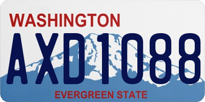 WA license plate AXD1088