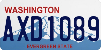 WA license plate AXD1089