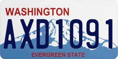 WA license plate AXD1091