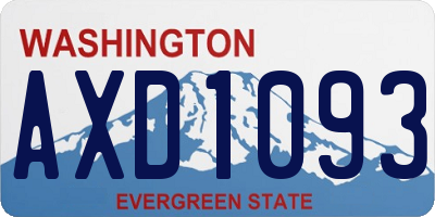 WA license plate AXD1093