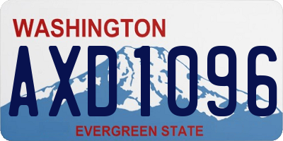 WA license plate AXD1096