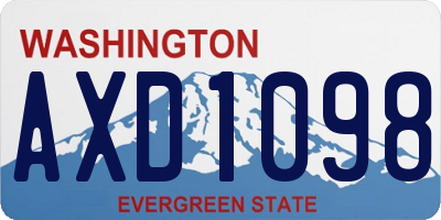 WA license plate AXD1098