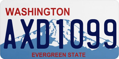 WA license plate AXD1099