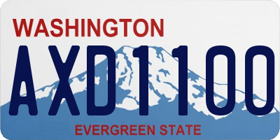 WA license plate AXD1100