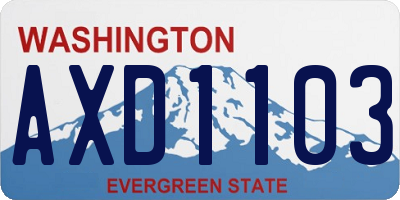 WA license plate AXD1103