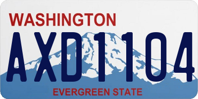 WA license plate AXD1104