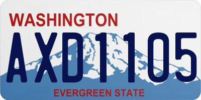 WA license plate AXD1105