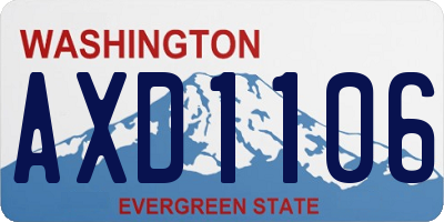 WA license plate AXD1106