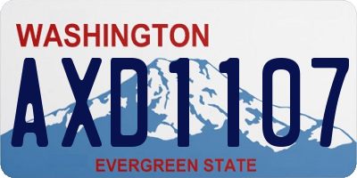 WA license plate AXD1107