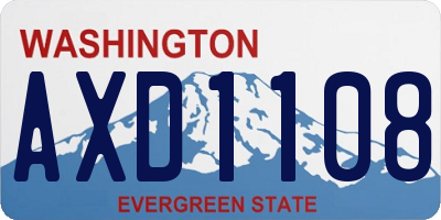 WA license plate AXD1108