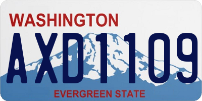 WA license plate AXD1109