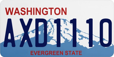 WA license plate AXD1110