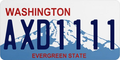 WA license plate AXD1111