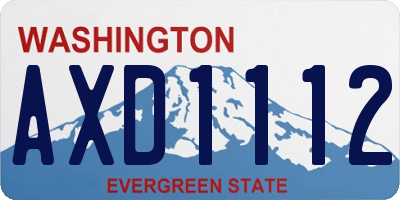 WA license plate AXD1112