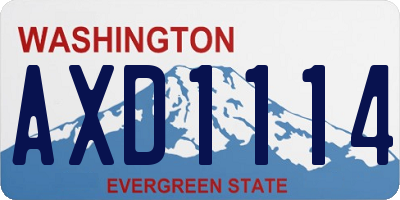 WA license plate AXD1114