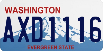 WA license plate AXD1116