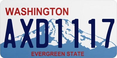 WA license plate AXD1117