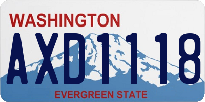 WA license plate AXD1118