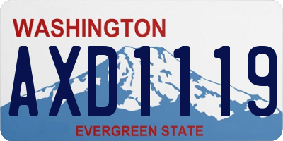WA license plate AXD1119