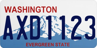 WA license plate AXD1123