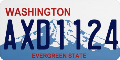 WA license plate AXD1124