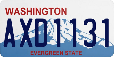 WA license plate AXD1131