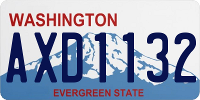 WA license plate AXD1132