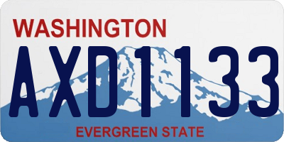 WA license plate AXD1133