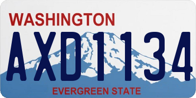 WA license plate AXD1134