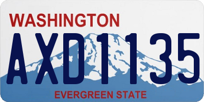 WA license plate AXD1135