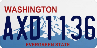 WA license plate AXD1136