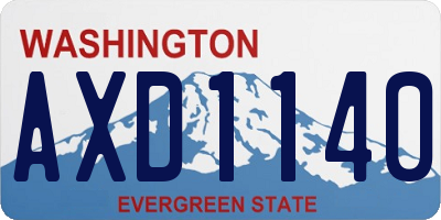 WA license plate AXD1140