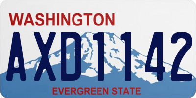 WA license plate AXD1142