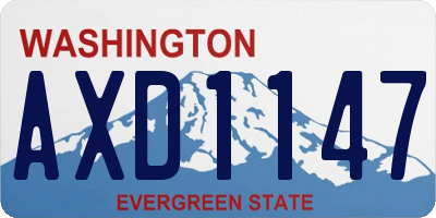 WA license plate AXD1147