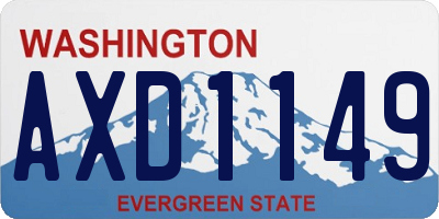 WA license plate AXD1149