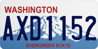 WA license plate AXD1152