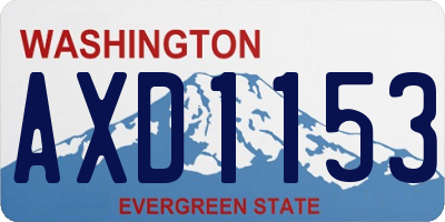 WA license plate AXD1153