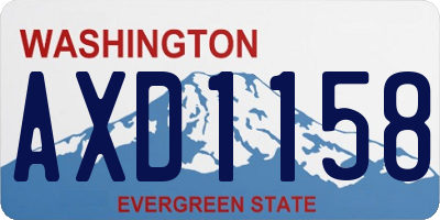 WA license plate AXD1158